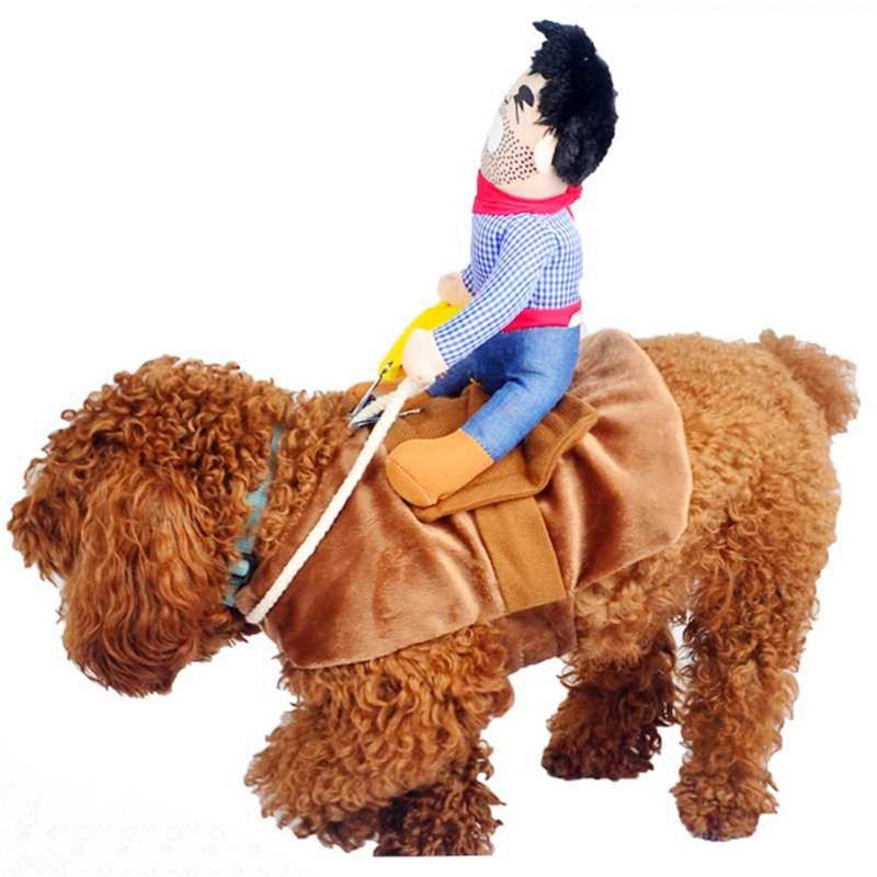 Hotumn Dog Costume Pet Costume Pet Suit Cowboy Rider Style Dog Halloween Costume Pet Funny Clothes(L) - Image 1
